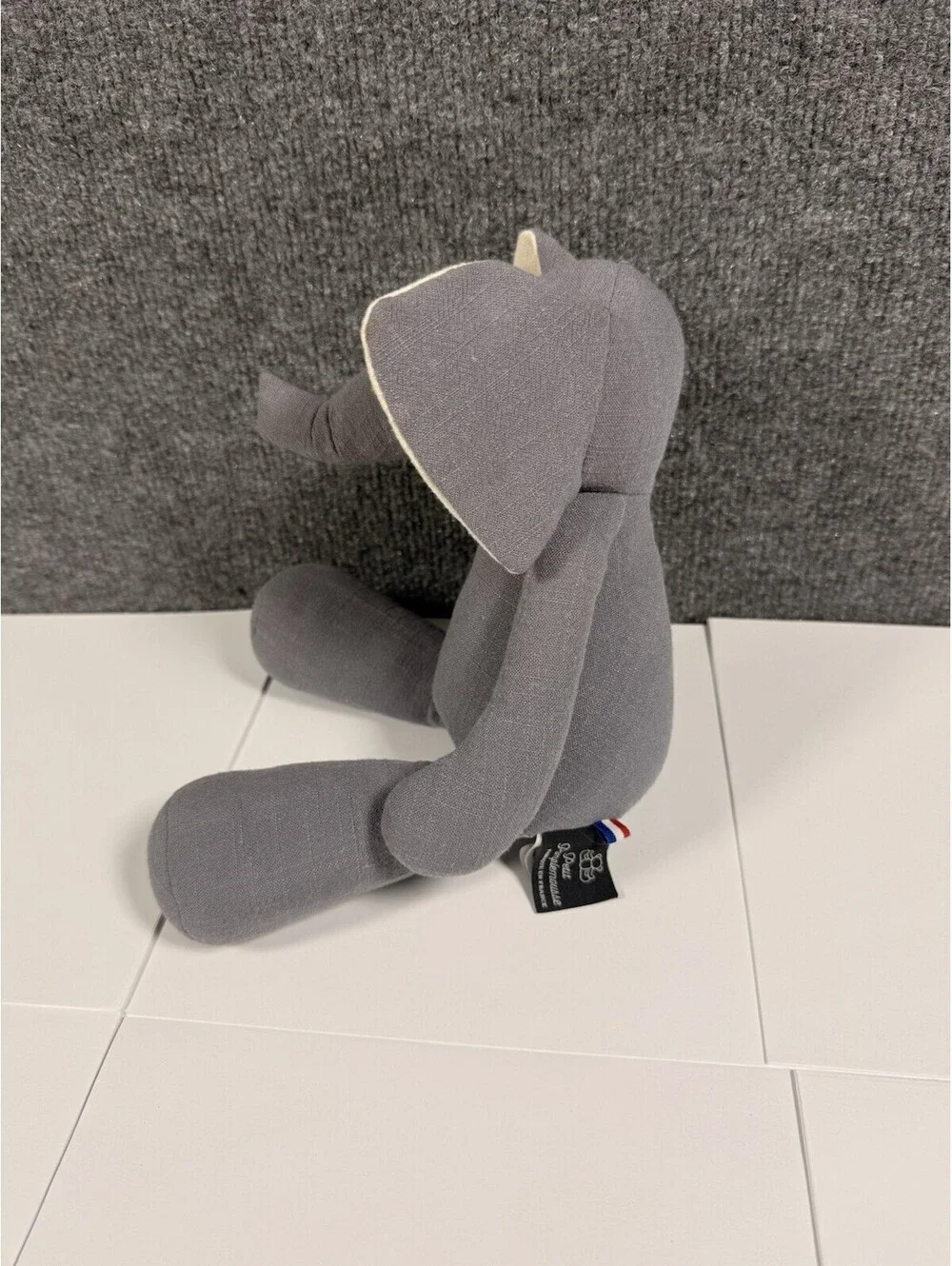 Petit Pamplemousse Peluches Elephant Plush Doll Gray Handmade